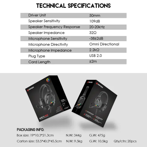 Slusalice Gaming Fantech HG26 Alto 7.1 crne