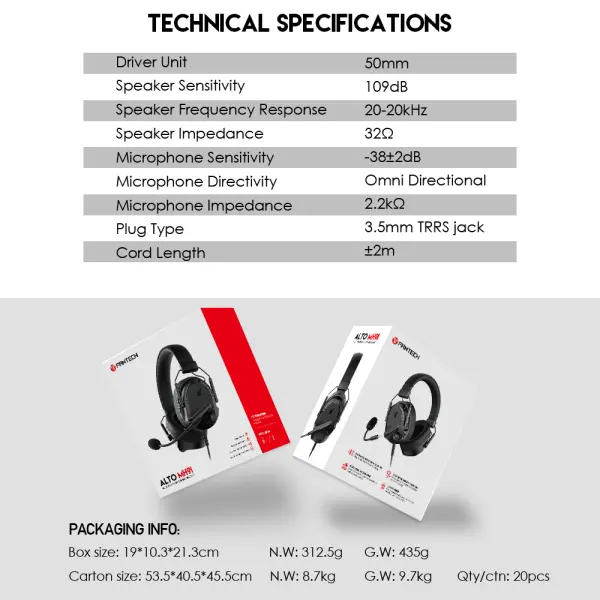Slusalice Gaming Fantech MH91 Alto crne