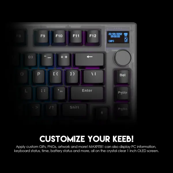 Tastatura Mehanicka Gaming Fantech MK910 RGB ABS Maxfit81 Frost Wireless crna (red switch)