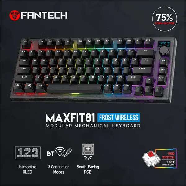 Tastatura Mehanicka Gaming Fantech MK910 RGB ABS Maxfit81 Frost Wireless crna (red switch)