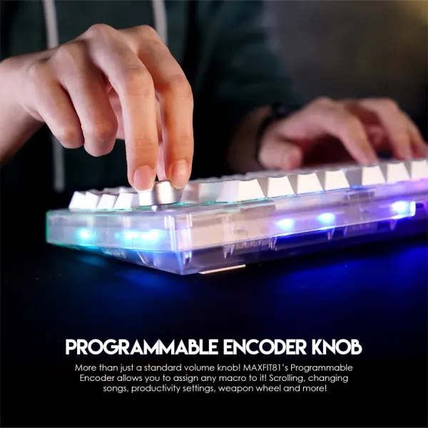 Tastatura Mehanicka Gaming Fantech MK910 RGB PBT Maxfit81 Frost Wireless crna (yellow switch)