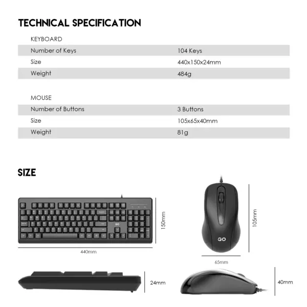 Combo mis i tastatura Fantech GO KM-103 crni