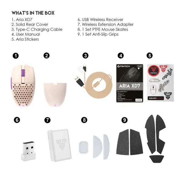 Mis Wireless Gaming Fantech XD7 Aria bez