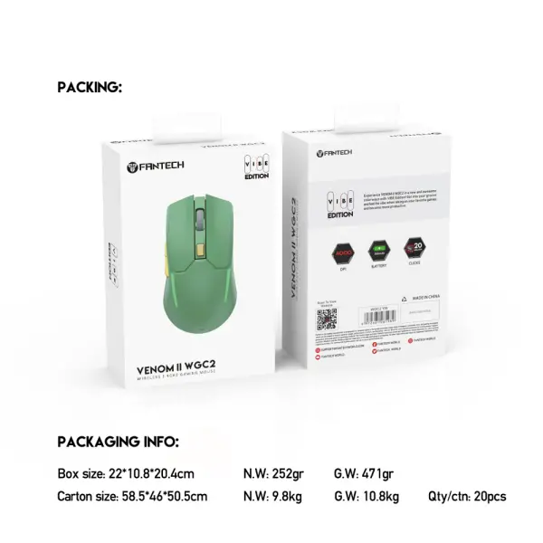 Mis Wireless Gaming Fantech WGC2 Venom II zeleni