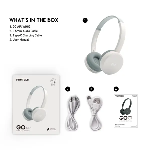 Bluetooth slusalice Fantech GO Air WH02 bez
