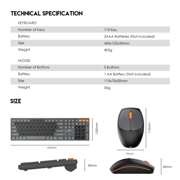 Combo mis tastatura wireless Fantech WK-895 bez