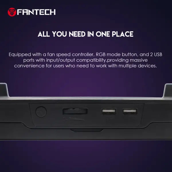 Laptop Cooler Fantech NC20 RGB crni