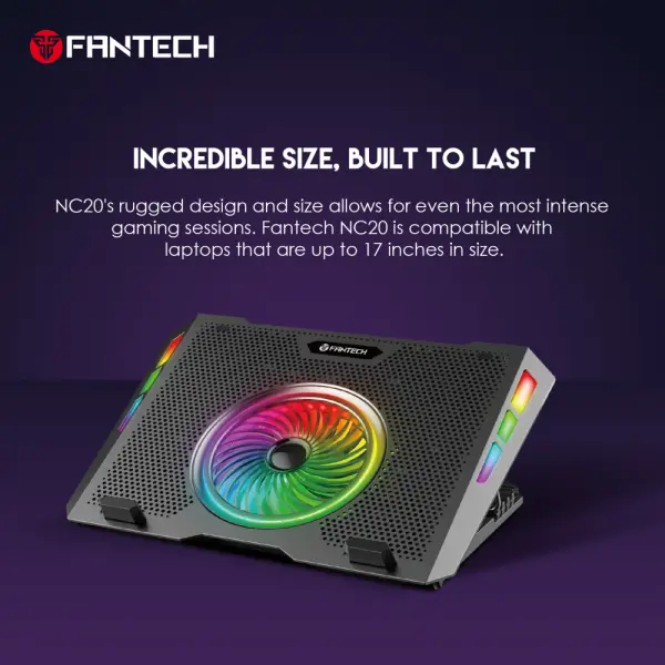 Laptop Cooler Fantech NC20 RGB crni