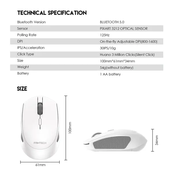 Kancelarijski Wireless mis Fantech W190 beli