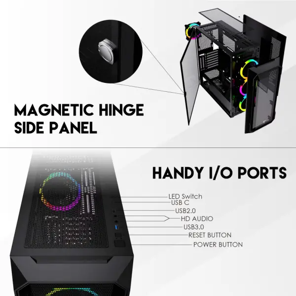 Kuciste Gaming Fantech CG81 Aero XL crno