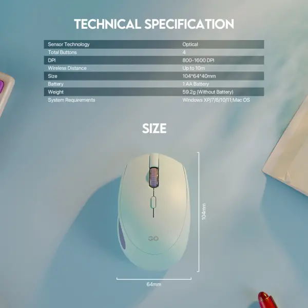 Kancelarijski Wireless mis Fantech W193 roze