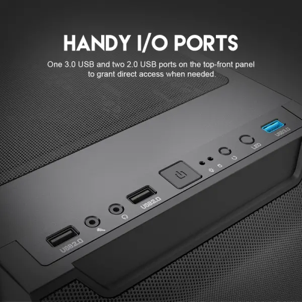 Kuciste Gaming Fantech CG80 Midi crno