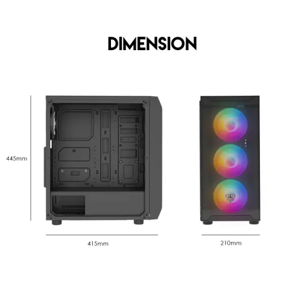 Kuciste Gaming Fantech CG80 Midi crno