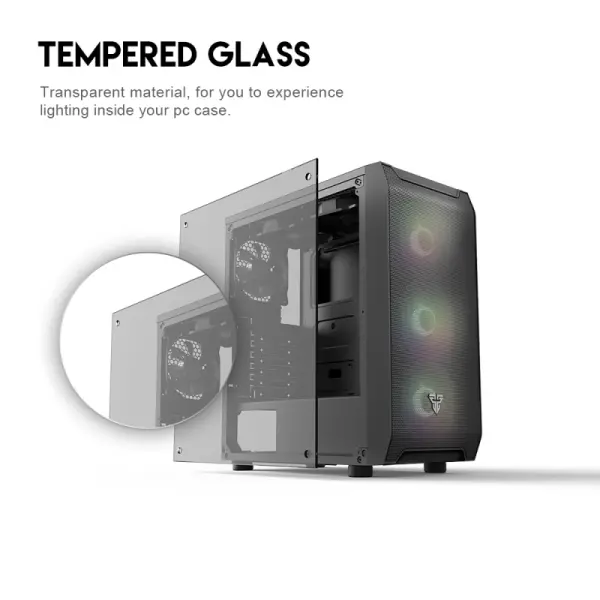 Kuciste Gaming Fantech CG80 Midi belo