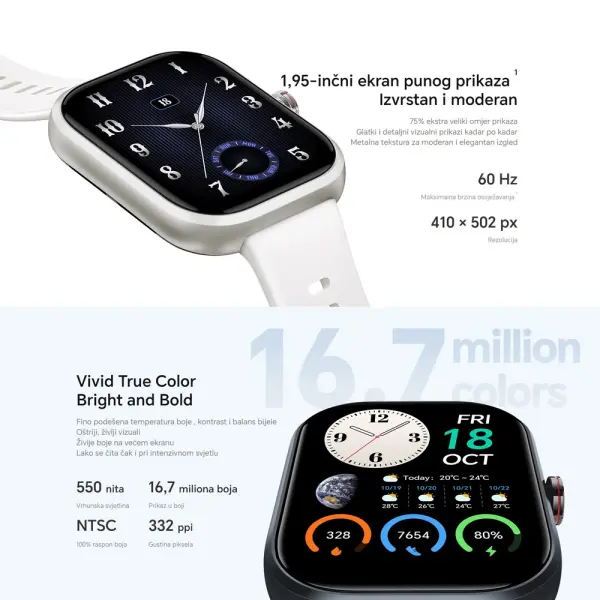 Smart watch Honor Choice 1,95\'' crni