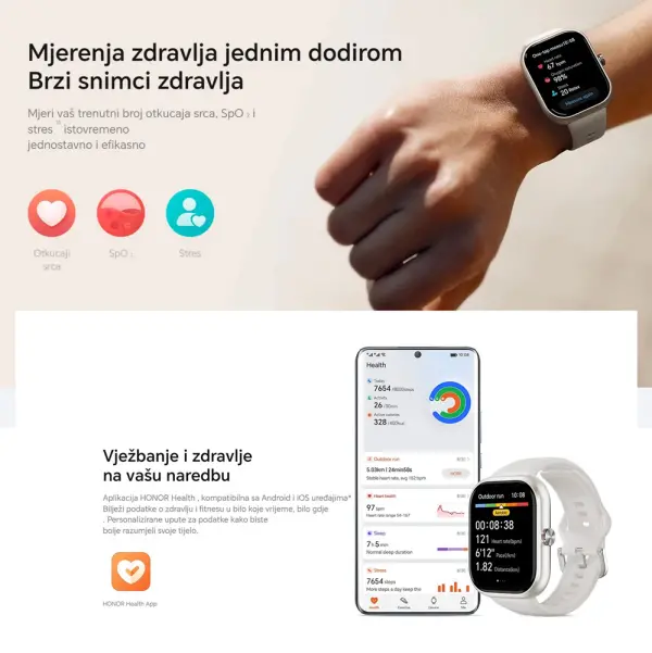 Smart watch Honor Choice 1,95\'' crni