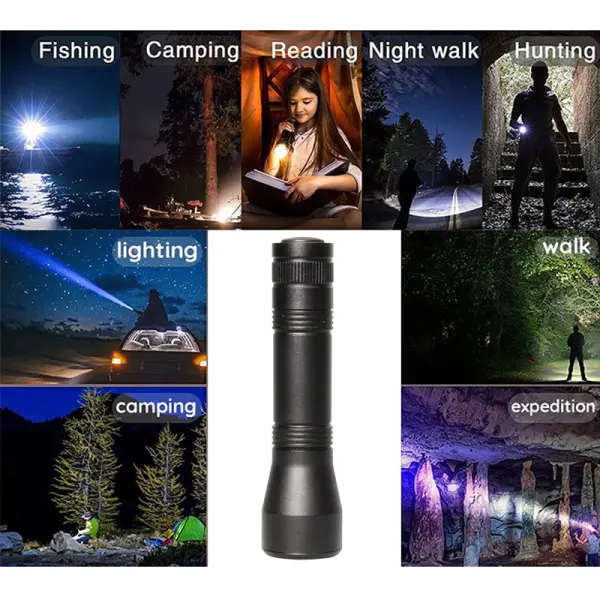 Baterijska lampa JWD multifunctional sa ultraljubicastim svetlom crna