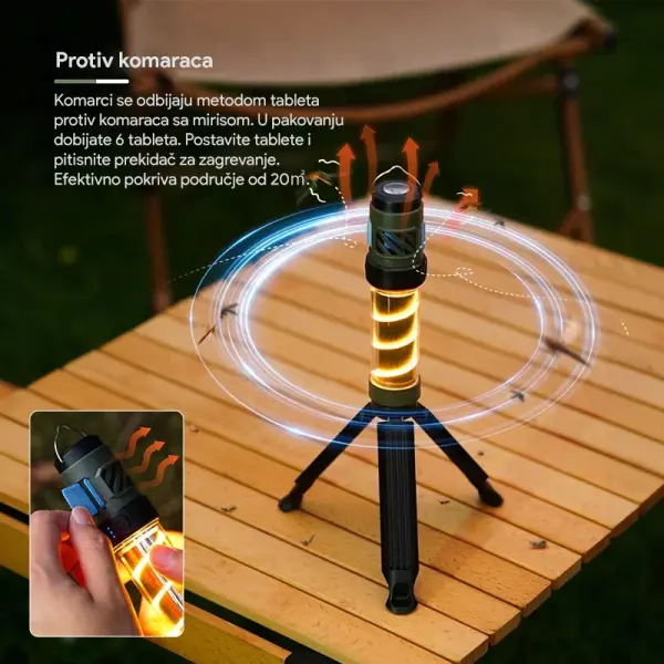 LED lampa sa aparatom protiv komaraca JWD crna