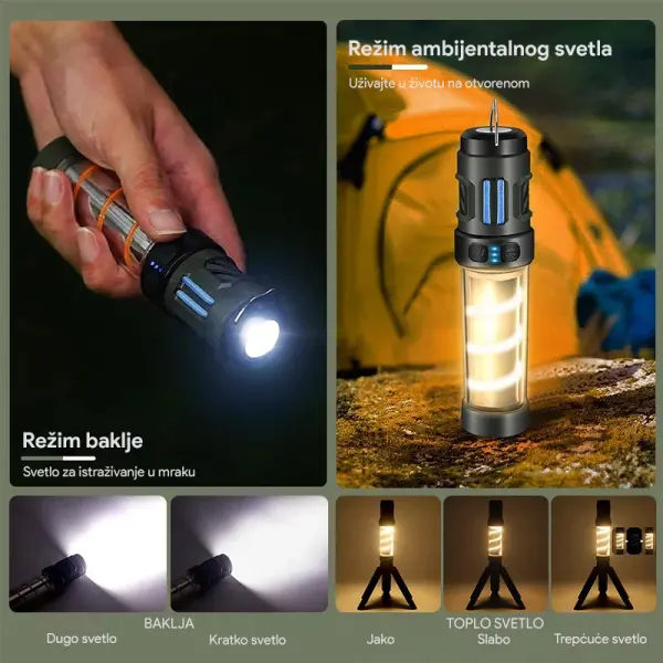 LED lampa sa aparatom protiv komaraca JWD crna