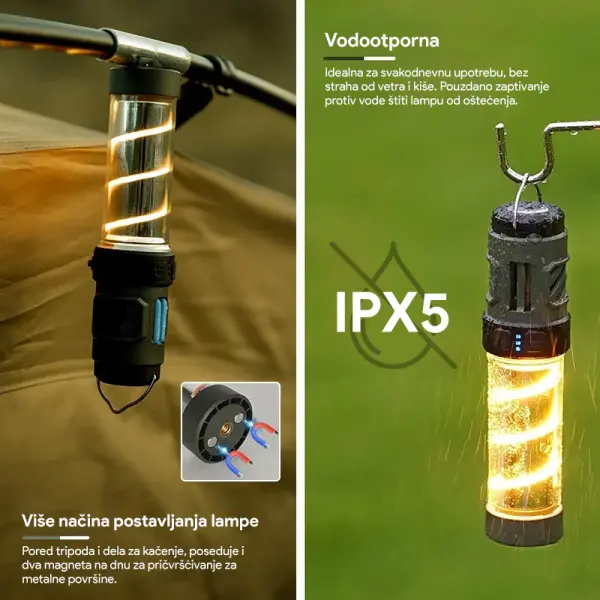 LED lampa sa aparatom protiv komaraca JWD crna