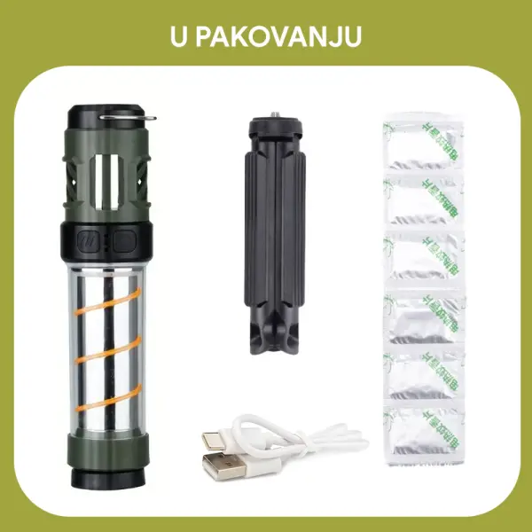 LED lampa sa aparatom protiv komaraca JWD crna