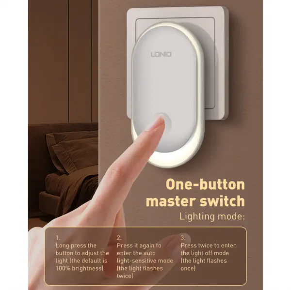 Inteligentni senzor LDNIO Night Light Y2 beli