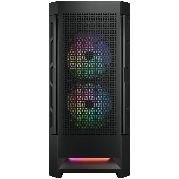 COUGAR | Duoface RGB Black | PC Case | Mid Tower  Airflow Front Panel  2 x 140mm & 1x 120mm ARGB Fans incl.  TG Left Panel ( CGR-5ZD1B-RGB 