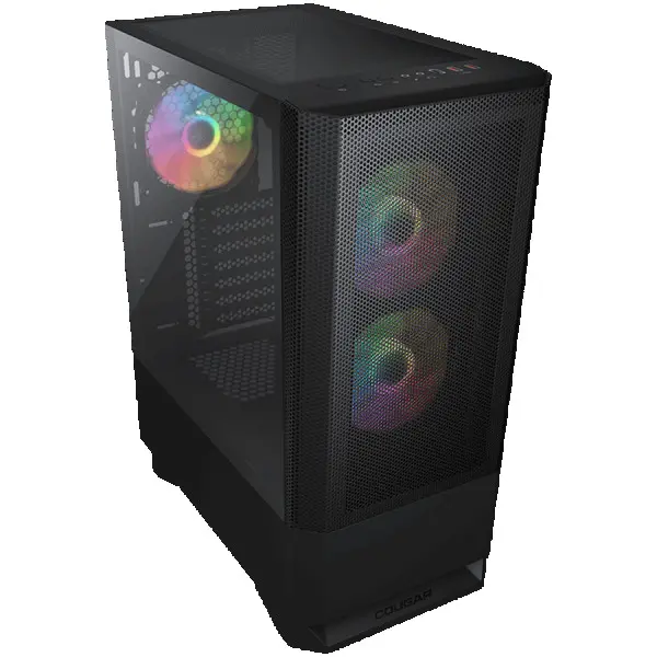COUGAR | MX430 Mesh RGB Black | PC Case | Mid Tower  Mesh Front Panel  3 x ARGB Fans  4mm TG Left Panel ( CGR-51C6B-MESH-RGB ) 