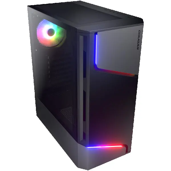 COUGAR | MX360 RGB | PC Case | Mid Tower  Metal Front Panel with ARGB strips  1 x ARGB Fan  TG Left Panel ( CGR-5CC6G-RGB ) 
