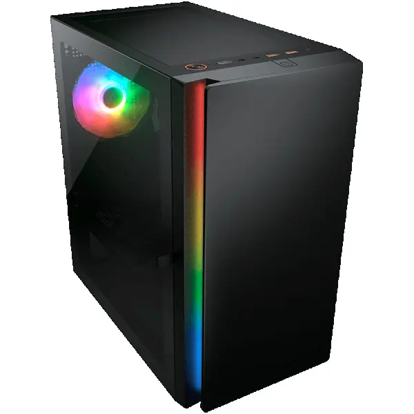 COUGAR | Purity RGB Black | PC Case | Mini Tower  TG Front Panel with ARGB strip  1 x ARGB Fan  3mm TG Left Panel ( CGR-5PC4B-RGB ) 