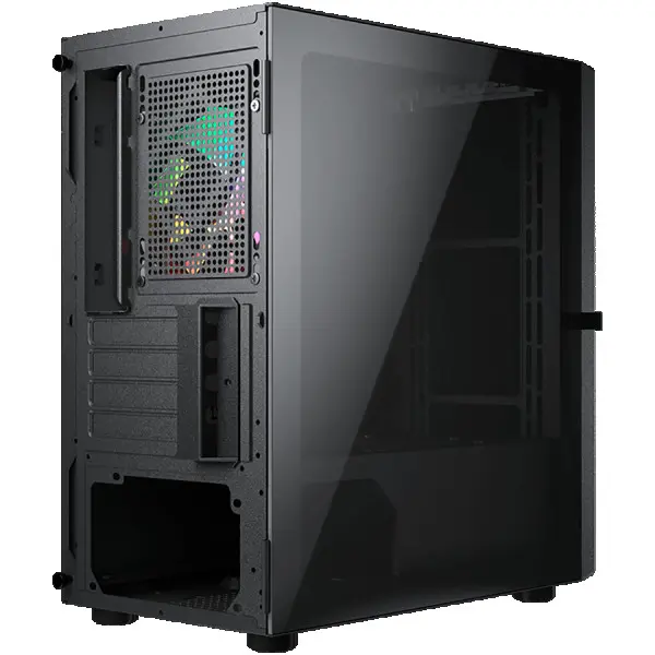 COUGAR | Purity RGB Black | PC Case | Mini Tower  TG Front Panel with ARGB strip  1 x ARGB Fan  3mm TG Left Panel ( CGR-5PC4B-RGB ) 