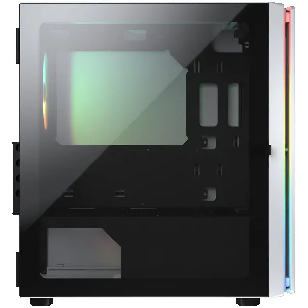 COUGAR | Purity RGB White | PC Case | Mini Tower  TG Front Panel with ARGB strip  1 x ARGB Fan  3mm TG Left Panel ( CGR-5PC4W-RGB ) 