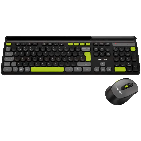 CANYON HSET-W5 ENAD Keyboard+Mouse AAA+AA Wireless Black ( CNS-HSETW5BK-AD ) 