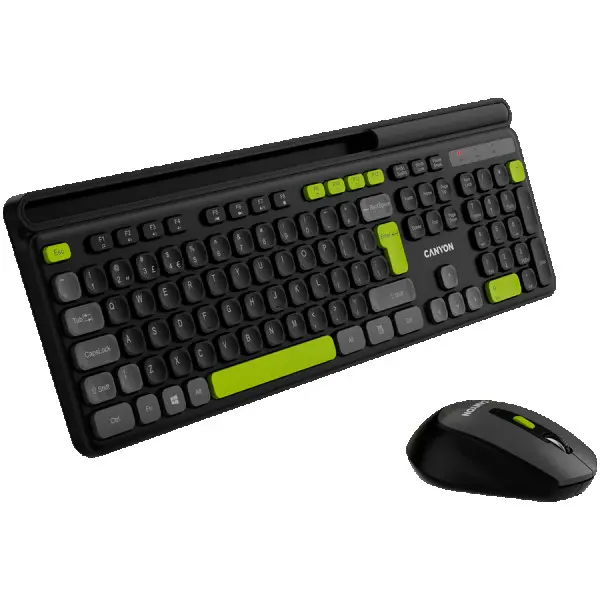 CANYON HSET-W5 ENAD Keyboard+Mouse AAA+AA Wireless Black ( CNS-HSETW5BK-AD ) 