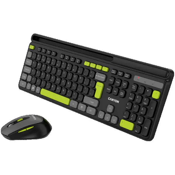 CANYON HSET-W5 ENAD Keyboard+Mouse AAA+AA Wireless Black ( CNS-HSETW5BK-AD ) 