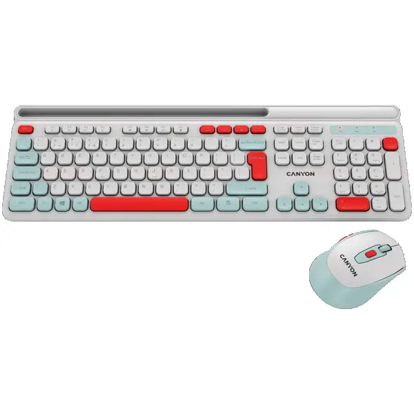 CANYON HSET-W5 ENAD Keyboard+Mouse AAA+AA Wireless White ( CNS-HSETW5WT-AD ) 