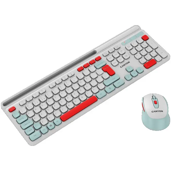 CANYON HSET-W5 ENAD Keyboard+Mouse AAA+AA Wireless White ( CNS-HSETW5WT-AD ) 