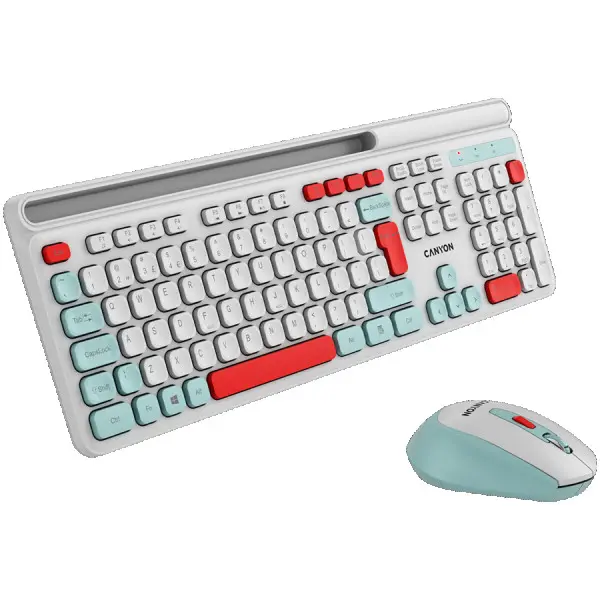 CANYON HSET-W5 ENAD Keyboard+Mouse AAA+AA Wireless White ( CNS-HSETW5WT-AD ) 