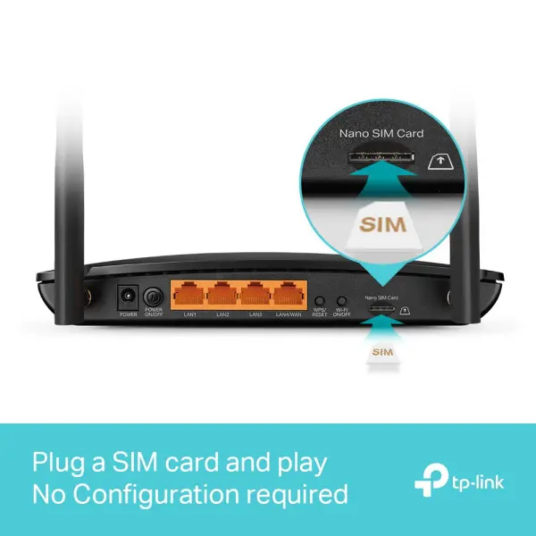 4G Ruter TP-LINK MR500 AC12004GLANSIM slot