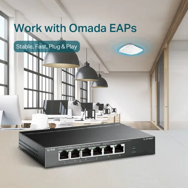 LAN Switch TP-LINK TL-SF1006P 6-port 10100 4-Port PoE+
