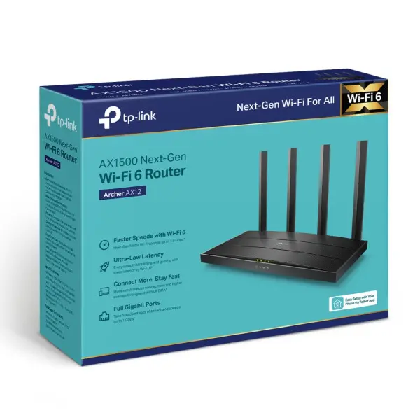 LAN ruter TP-Link Archer AX12 AX1500WiFi63xGLAN+1xGWAN