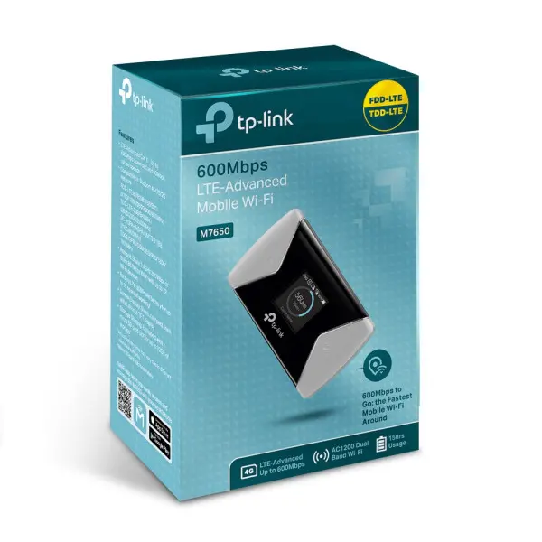 4G Ruter TP-LINK M7650 600MbpsSIM slot3000mAh