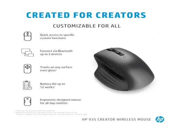 Miš HP Creator 930 bežični1D0K9AAsrebrna' ( '1D0K9AA' ) 