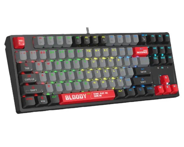 A4 TECH S87 Bloody RGB Mechanical Energy Red switch USB US crna tastatura 