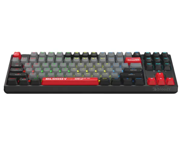 A4 TECH S87 Bloody RGB Mechanical Energy Red switch USB US crna tastatura 
