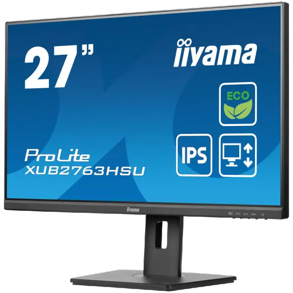 27'' ETE IPS-panel Green Choice, 1920x1080@100Hz, 250cdm˛, Speakers, HDMI, DisplayPort, 3ms GTG, FreeSync, USB 2x3.2 ( XUB2763HSU-B1 ) 