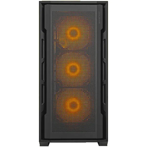COUGAR | Uniface RGB Black | PC Case | Mid Tower  Mesh Front Panel  4 x 120mm ARGB Fans  TG Left Panel  Black ( CGR-5C78B-RGB ) 