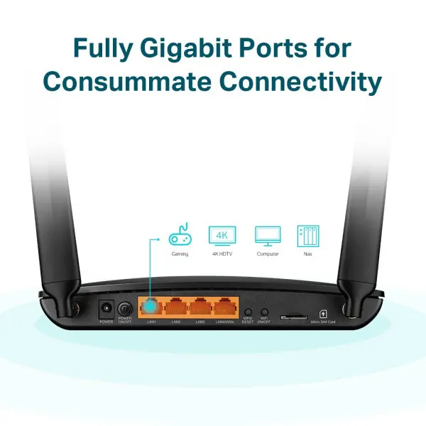 LAN Ruter TP-LINK Archer MR600 AC1200 WiFi DualBand 4G SimSlot