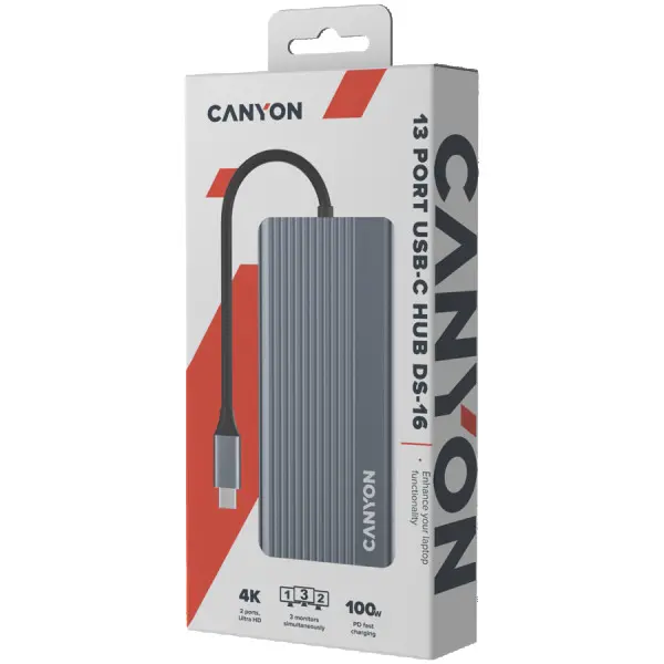 CANYON hub DS-16 13in1 4k USB-C Grey ( CNS-TDS16 ) 