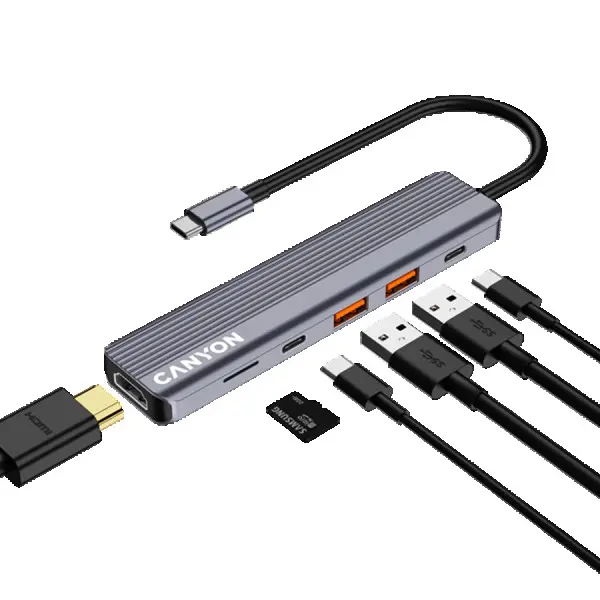 CANYON hub DS-17 6in1 4k USB-C Grey ( CNS-TDS17 ) 